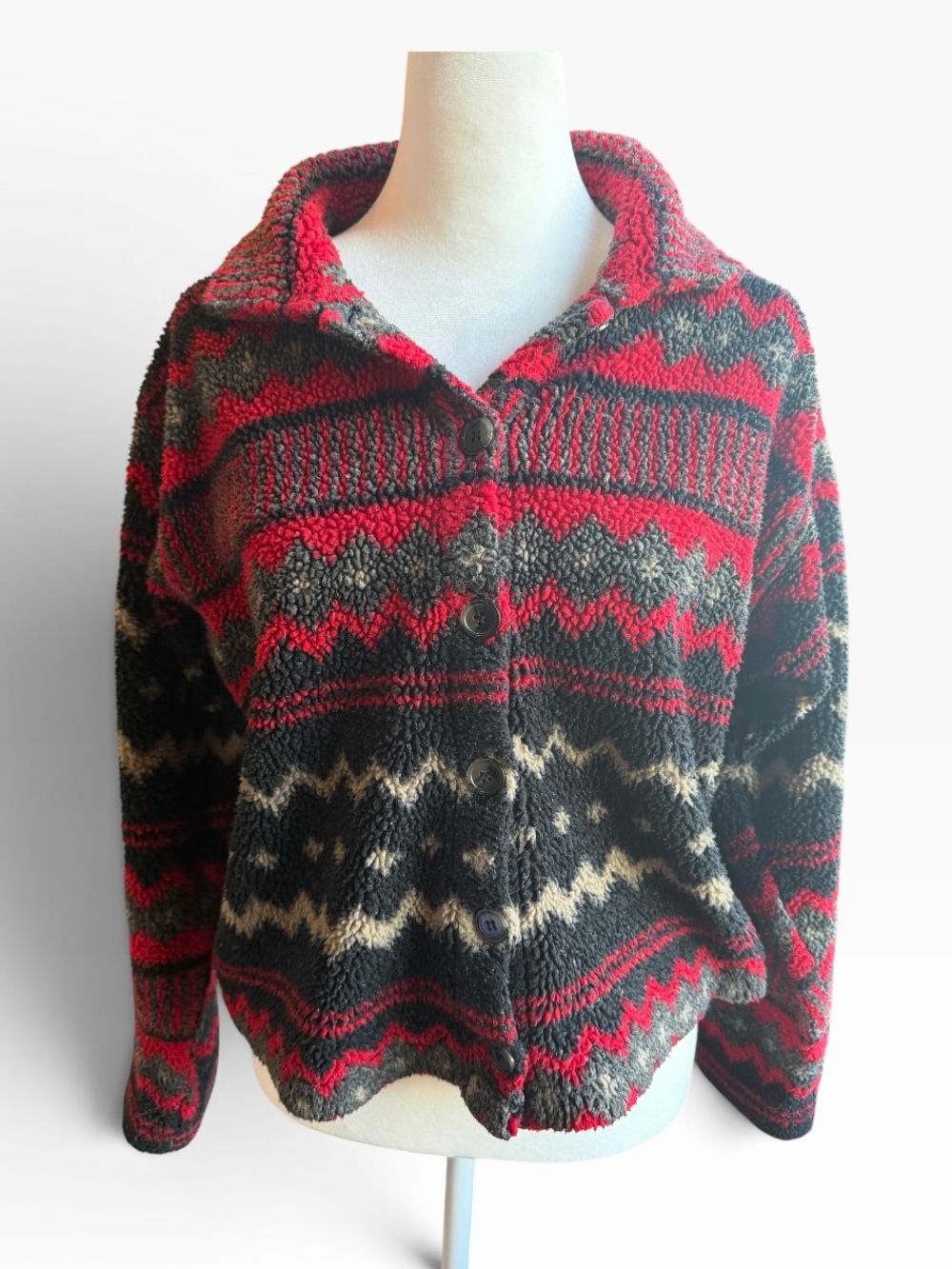 True Grit Sherpa Western Button-Down Jacket Size M